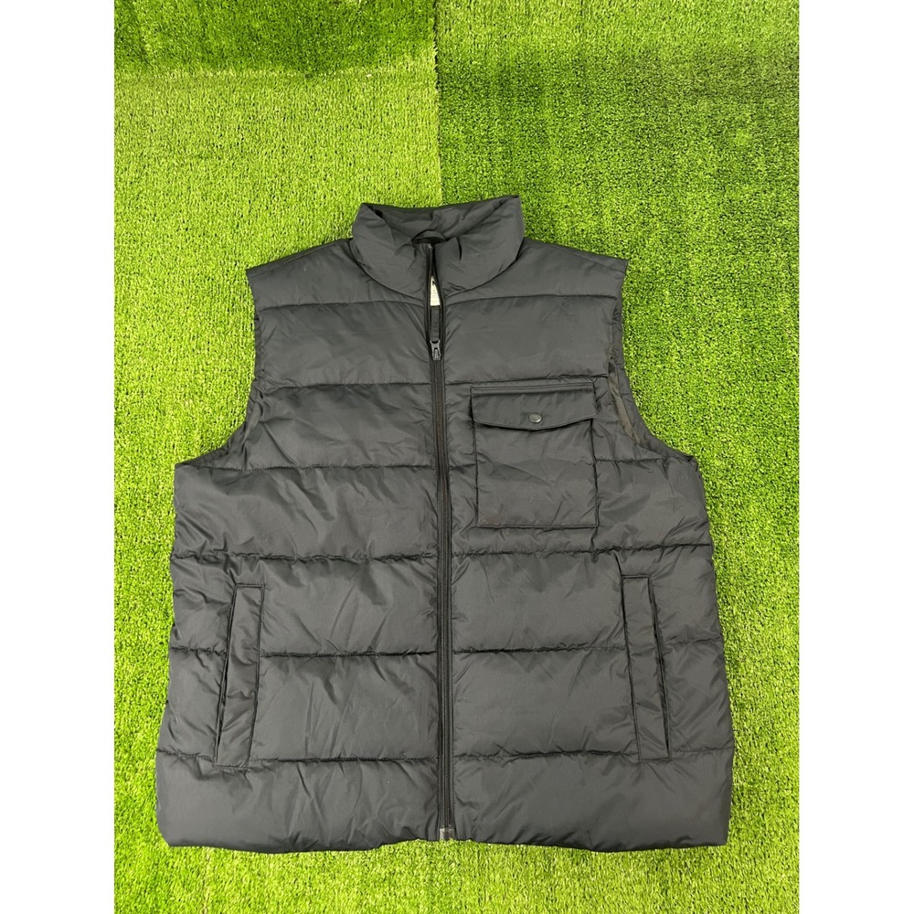 Old Navy Mens Go-Recycled Puffer Vest Navy Blue Large Full Zip Quilted Mock Neck